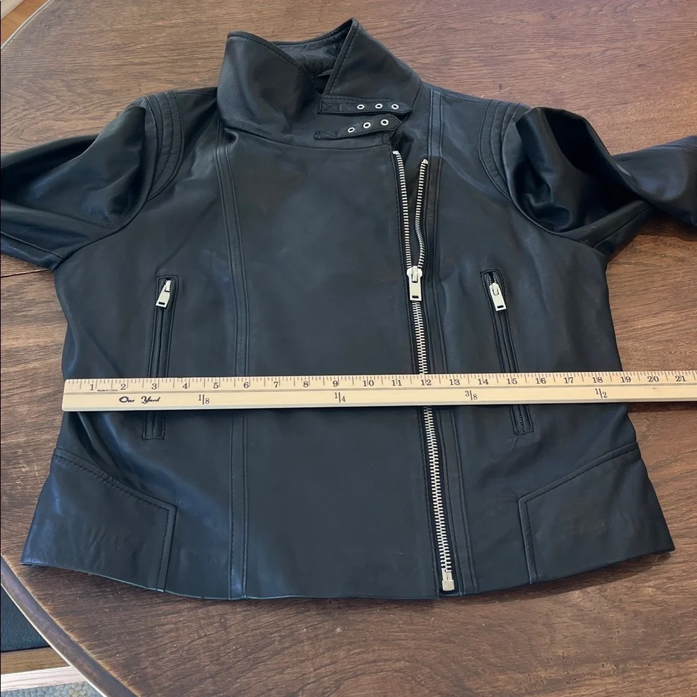 Mango Black Leather Biker Jacket